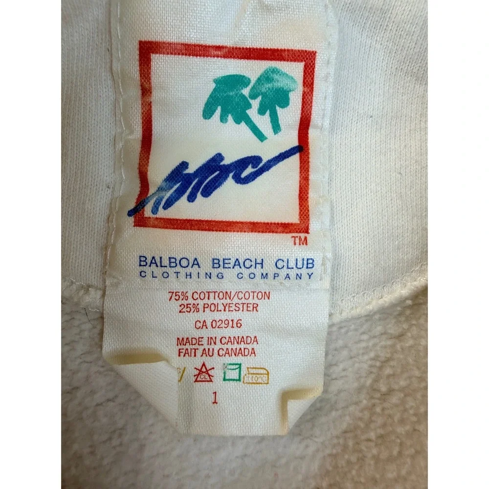 Vintage Balboa Beach Club University Victoria Sweatshirt Mens XL White Canada